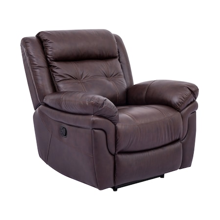 Armen Living Marcel Manual Recliner Chair in Dark Brown Leather LCMC1BR